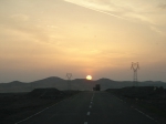 戈壁中的夕陽